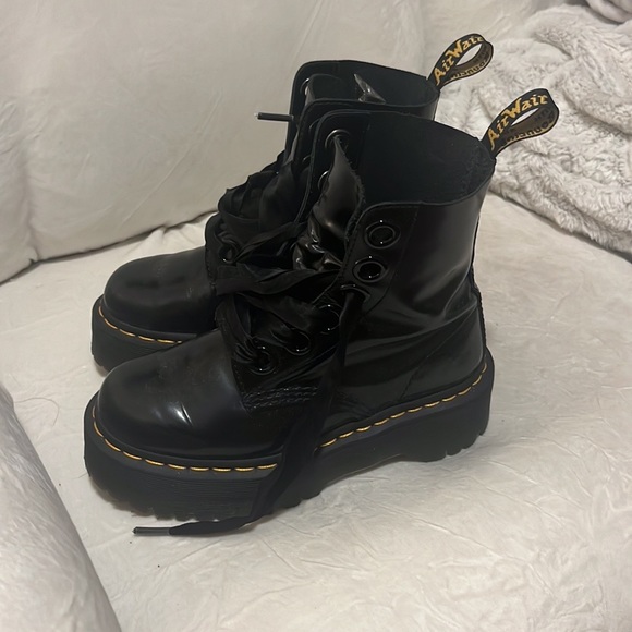 MOLLY WOMEN'S LEATHER PLATFORM BOOTS - Picture 6 of 7